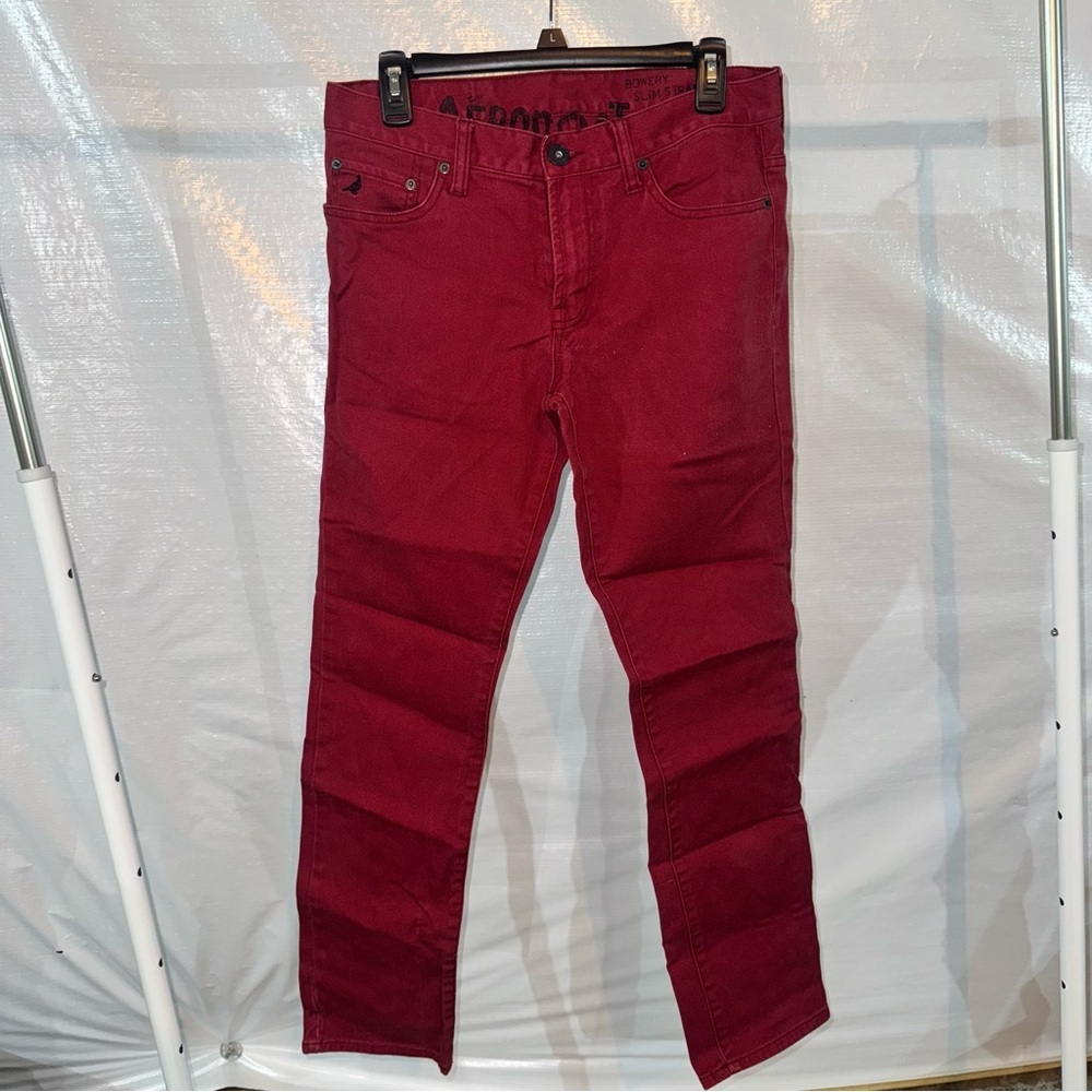 Aeropostale Men's Slim Straight Jeans - Red